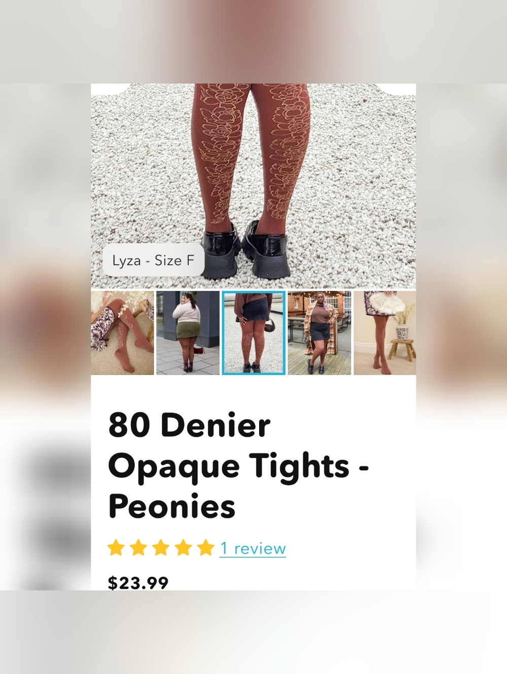 Snag tights - peonies